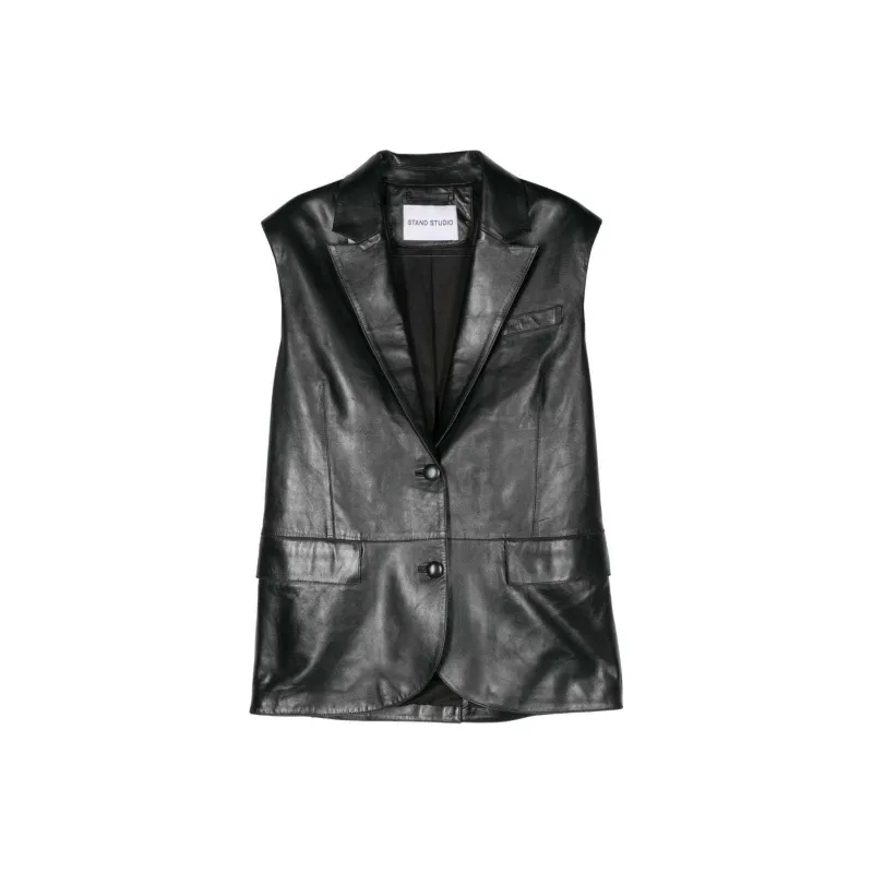 STAND STUDIO Libbie Leather Blazer Vest-0