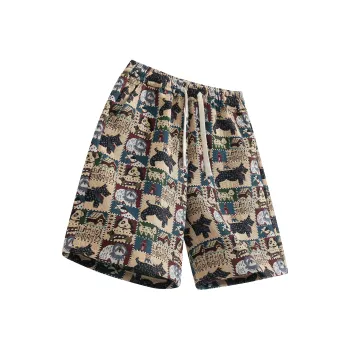 UPZCY Casual Shorts Unisex Light Yellow
