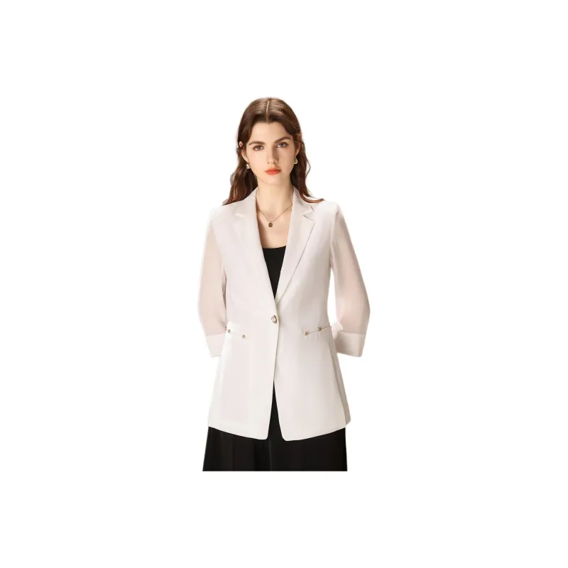 FENHONGMALI Business Suit Women's White-0