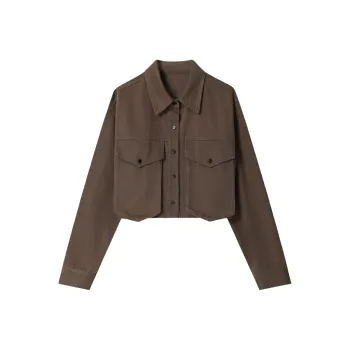 THE SEA LIFE Denim Jacket Women's Red Coffee