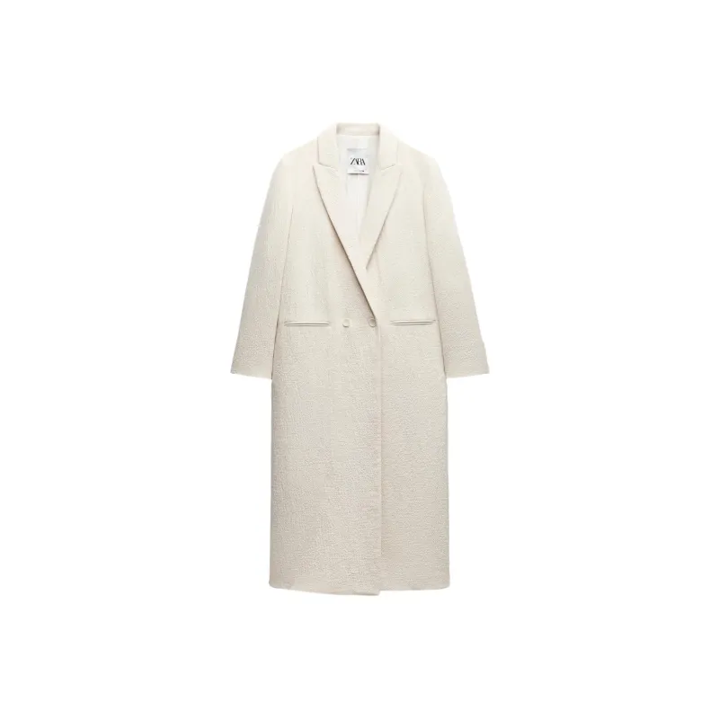 ZARA Coats Women's White-0