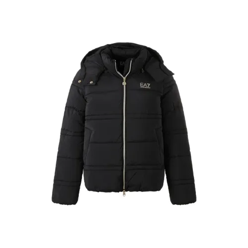 EMPORIO ARMANI EA7 SS24 Puffer Jacket Women's Black