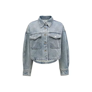 ONLY Denim Jacket Women's Washed Denim Blue