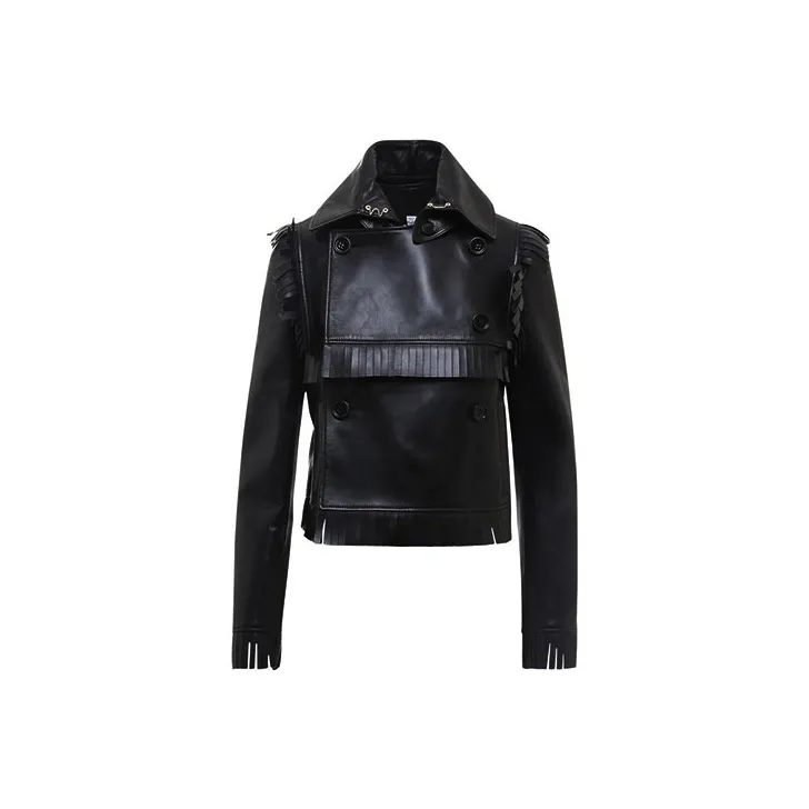 Burberry 2020s Fringed Leather Jacket-0