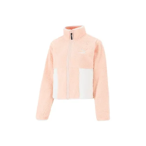 PUMA Clsx Sherpa Track Jacket Jacket Women's Flesh Pink