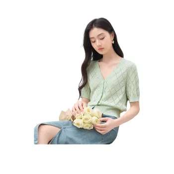 XIANGYING Knitwear Women's Light Green