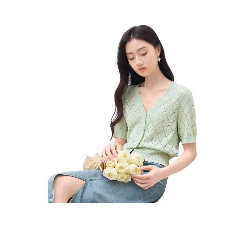 XIANGYING Knitwear Women's Light Green-0