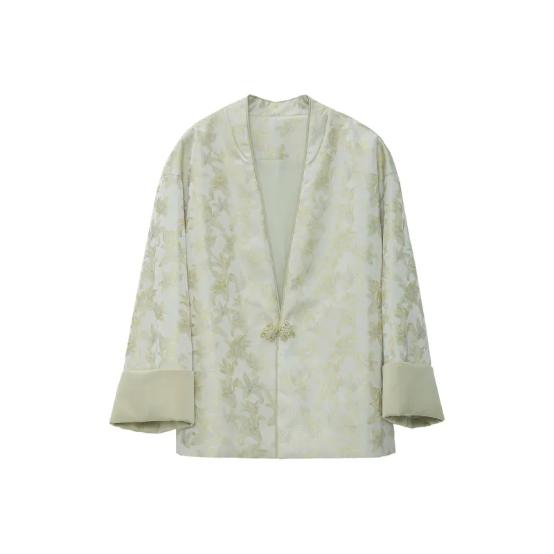 Fstudio Cropped Coats Women's Yellow Green-0