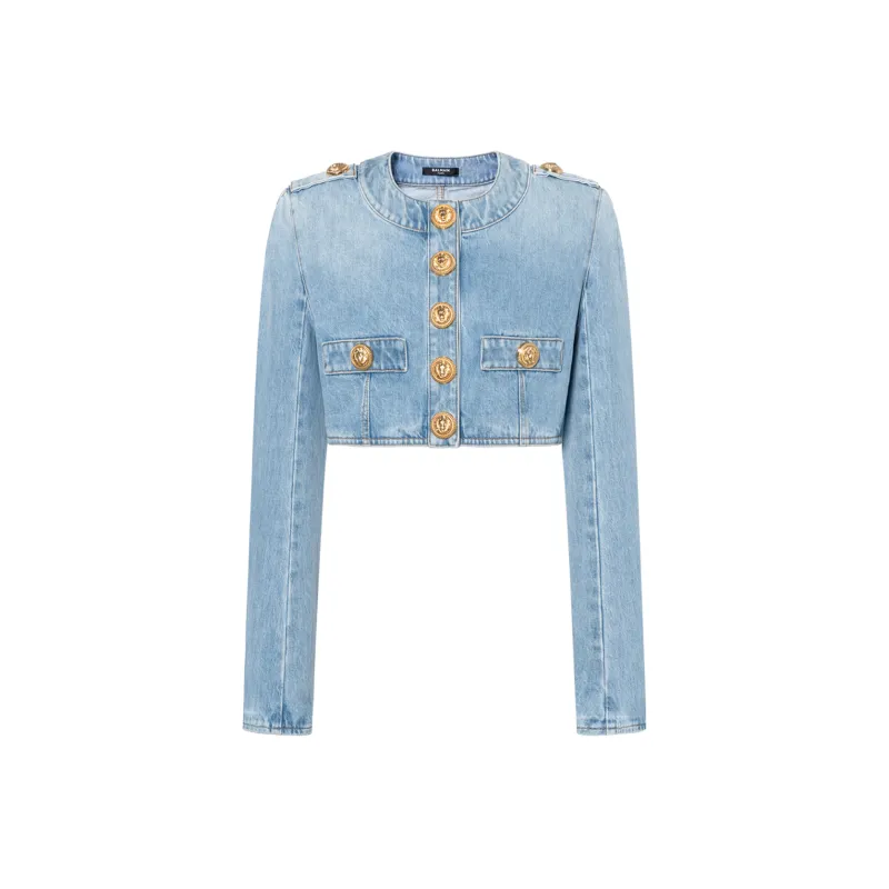 BALMAIN FW22 Denim Jacket Women's Blue-0