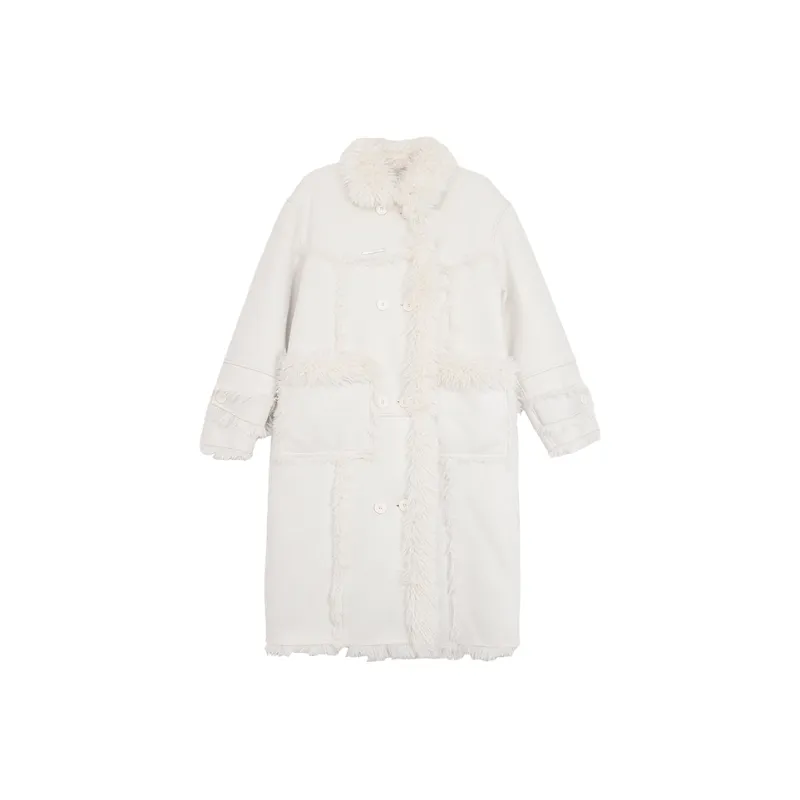 SUNSUNTOWN Coats Women's White-0