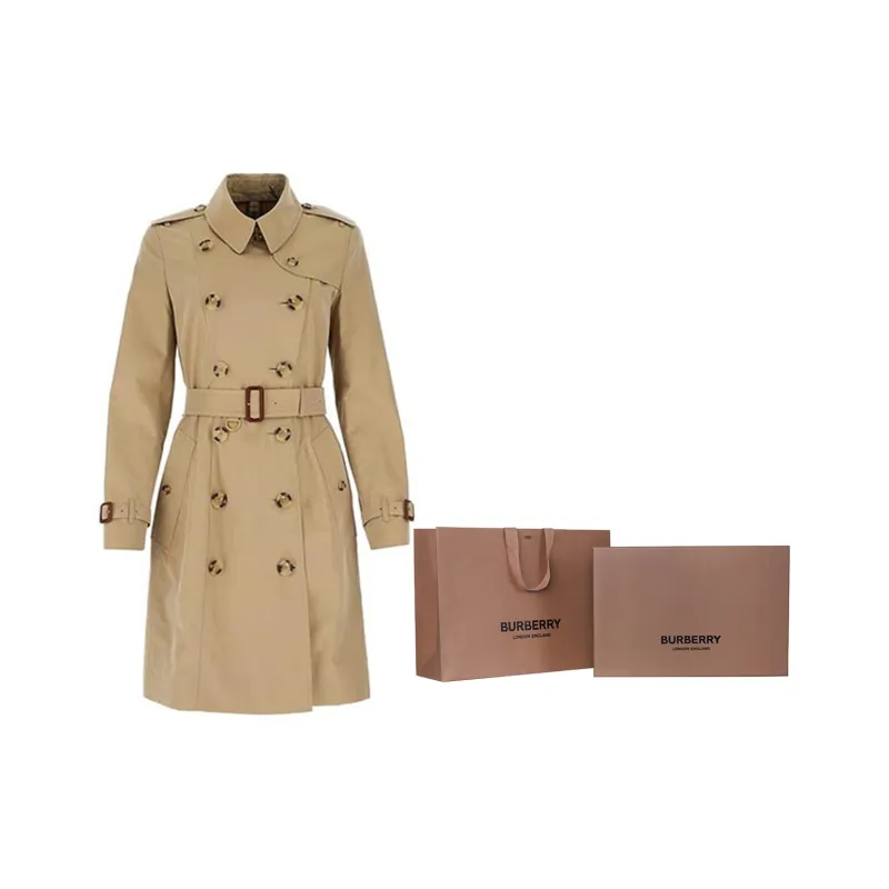 Burberry Double Breasted Belted Trench Coat-7
