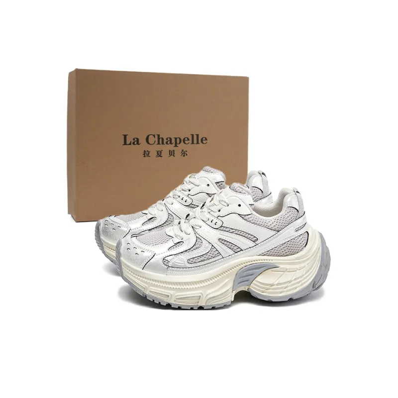 La Chapelle Chunky Sneakers Women's Low Top Gray-0