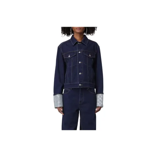 Puffy Wang Collared Button Up Denim Jacket