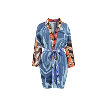 EMILIO PUCCI Graphic print Silk Robe Minidress