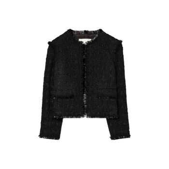 TORY BURCH Tweed Roundneck Jacket