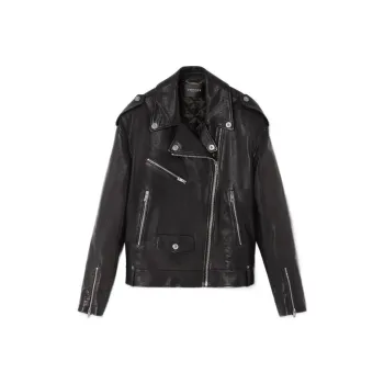 VERSACE FW22 Leather Jacket Women's Black