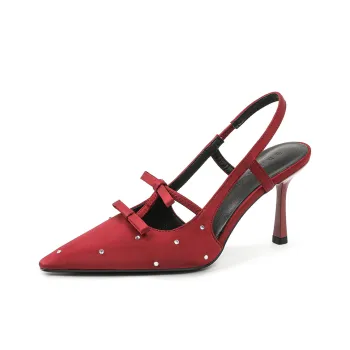 Lan Miao Slim Heel High Heels Women's Red