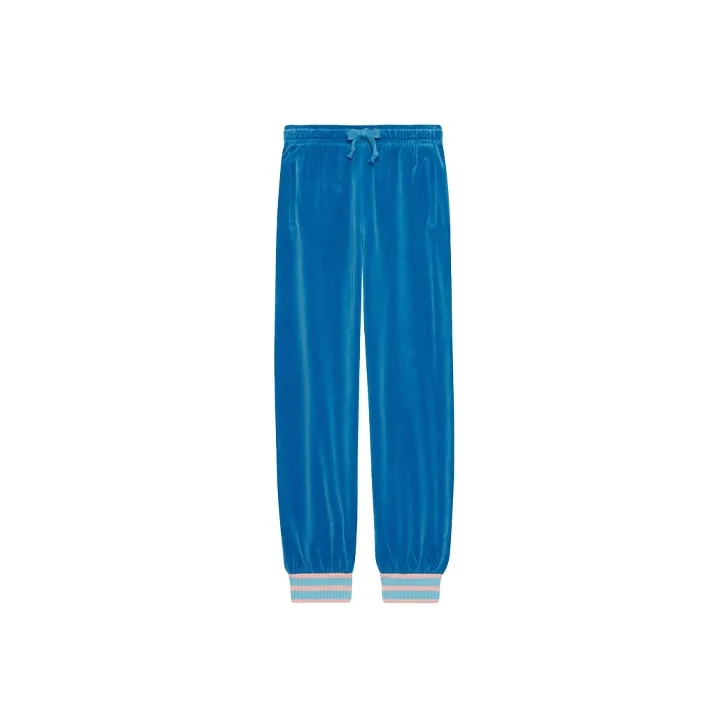GUCCI Chenille Knit Joggers Blue-0
