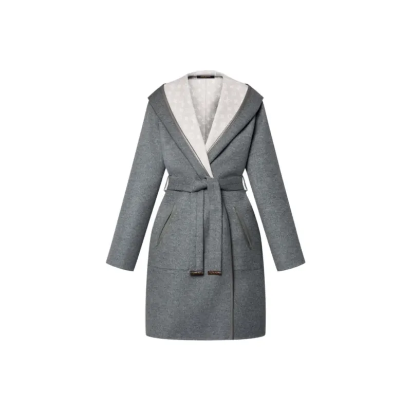 LOUIS VUITTON Coat Women's Gray White-0