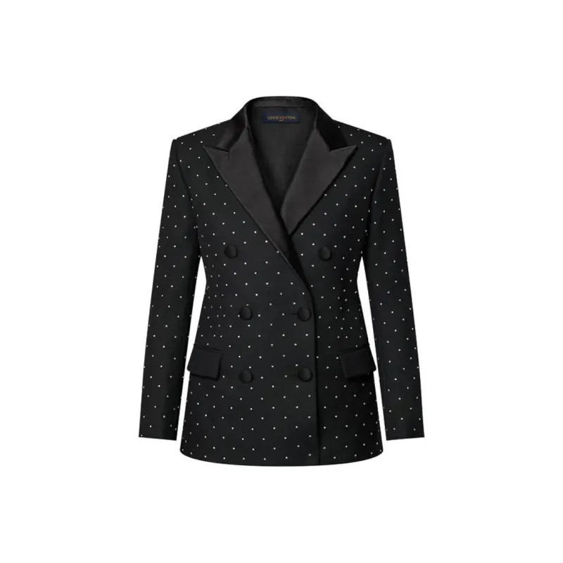 LOUIS VUITTON Double-Breasted Rhinestone Blazer-0