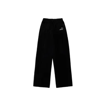 Ahhhing Straight Casual Pants Unisex Black