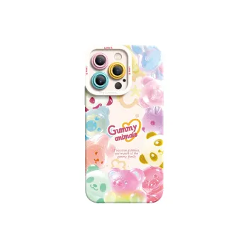 I Create My Art Silicone Material Bear Gummies Phone Cases Compatibility Apple 16/15/14/13/12 Series