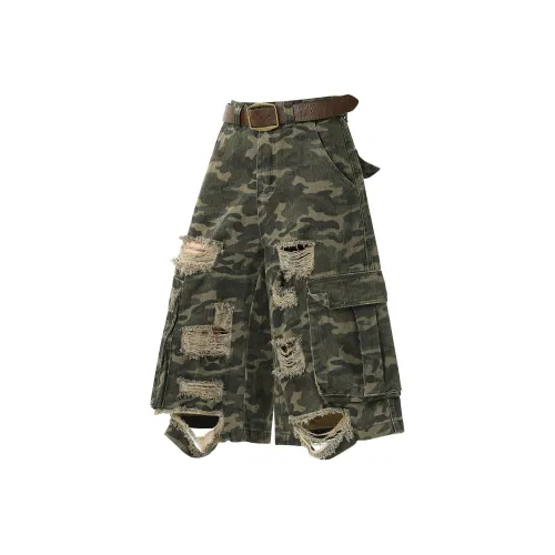 WOKXSS Denim Shorts Unisex Camouflage
