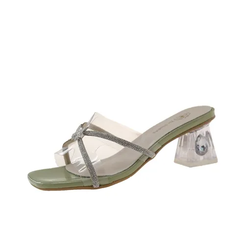 AJPAP Slide Slippers Women's Avocado Green Black Beige Silver