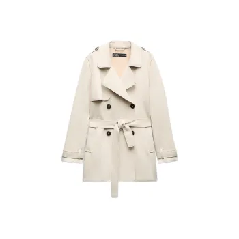 ZARA Trench Coats Women's White