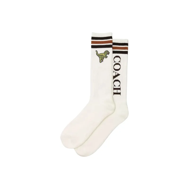 COACH Mid Calf Socks Men's 1 Pack Chalk-0