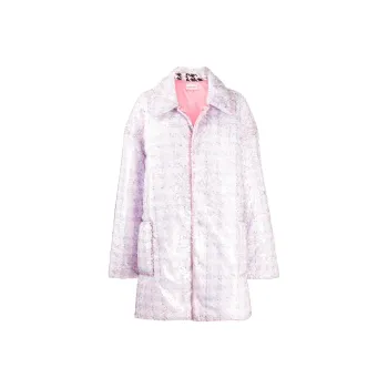 NATASHA ZINKO Oversized Sequinned Houndstooth Print Coat