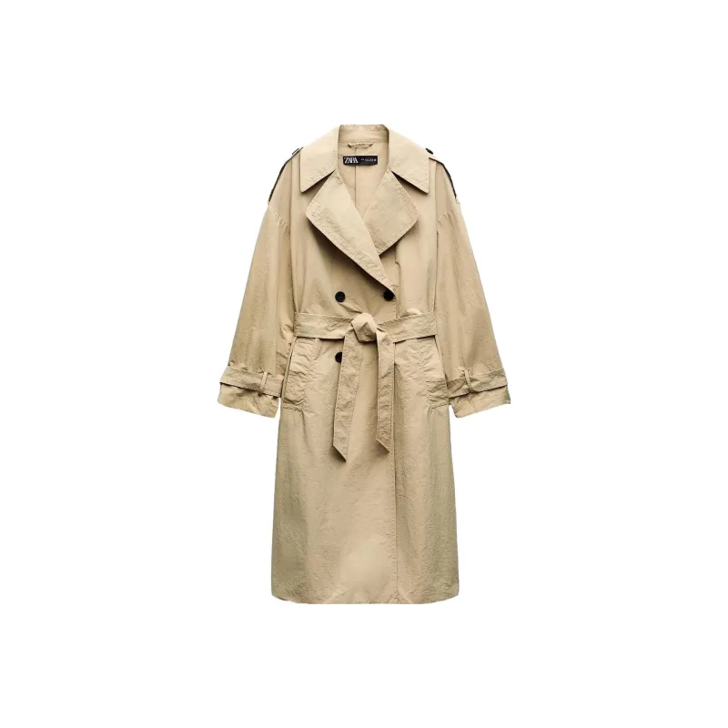 ZARA Trench Coats Women's Tan-0