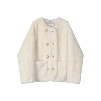FLIM Velvet-feel Coat Women's Ecru