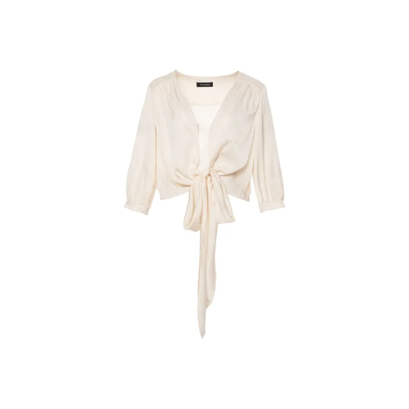 FLONAKED Cropped Coats Women's Ecru-0