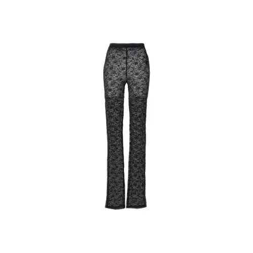Alessandra Rich High Waist Laced Semi Sheer Leggings