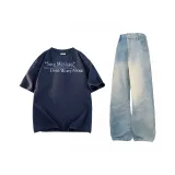 Clothing Sets (Navy Blue Top+Vintage Blue Pants)