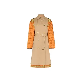 VERSACE Trench Coats Women's Brown