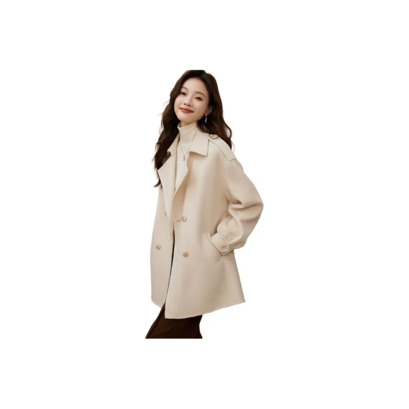 Mo Han Yi Mei Coats Women's Ecru-0