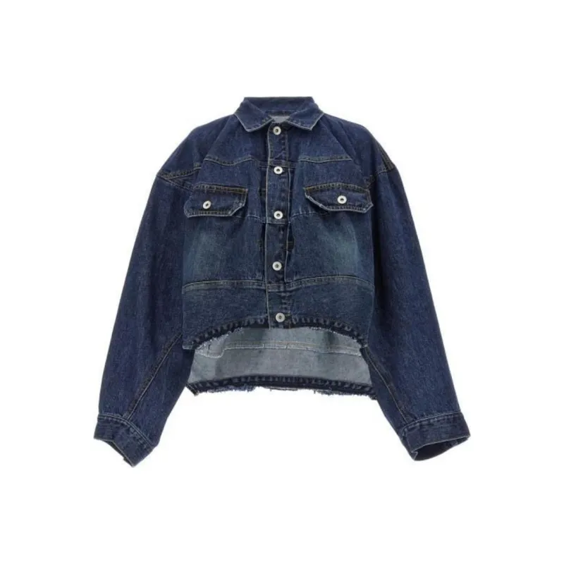 Sacai Raw cut Hem Denim Jacket-0