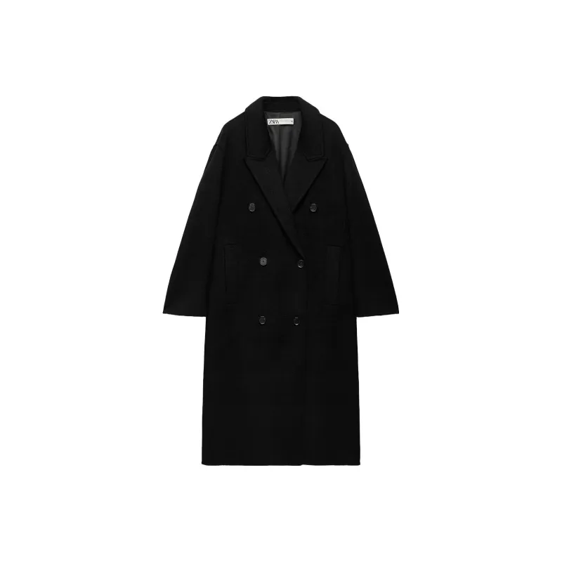 ZARA Coats Women's Black-0