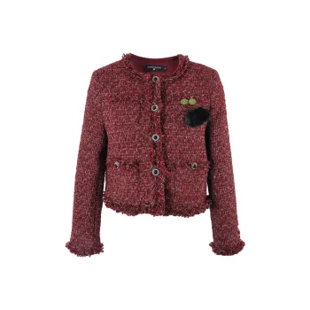 CLOUD SEASON Cropped Coats Women's Red