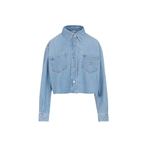 MIU MIU Logo embroidered Denim Jacket