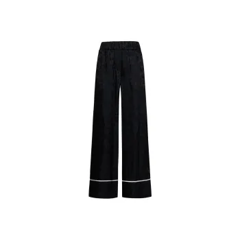 OFF WHITE Floral Jacquard Pajama Pant Black