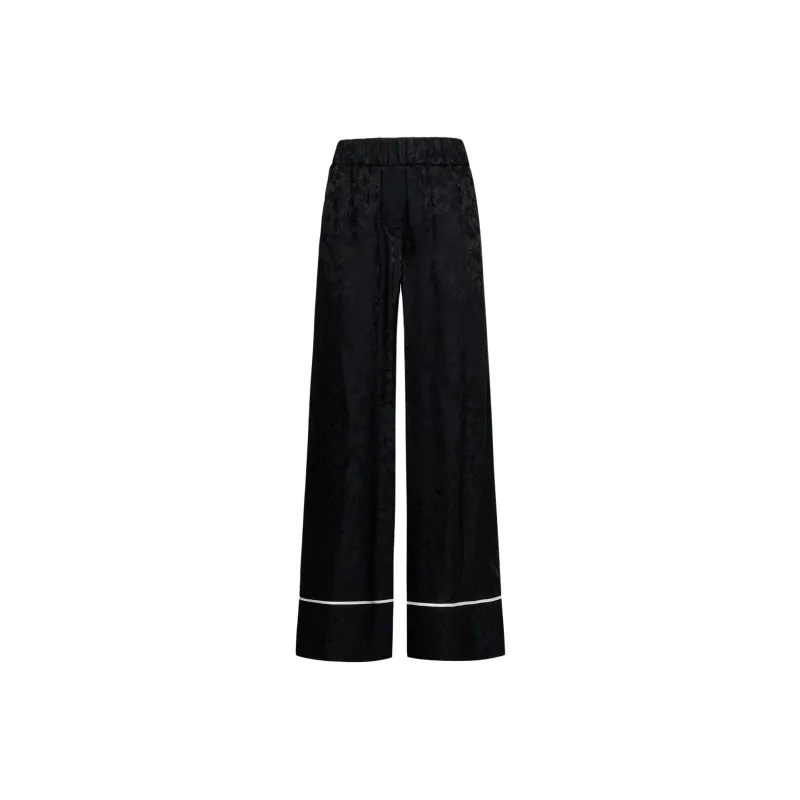 OFF WHITE Floral Jacquard Pajama Pant Black-0