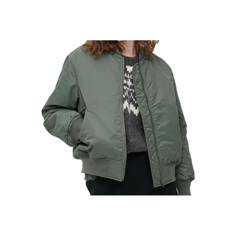 UNIQLO Baseball Jacket Women's Dark Olive-0