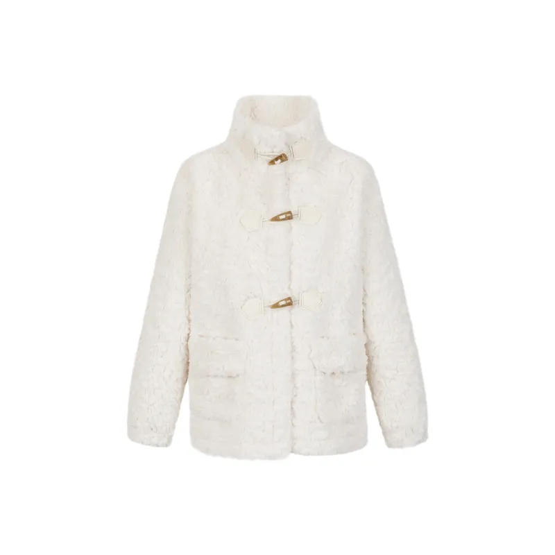 UPNANAWANG Velvet feel Coat Women's White-0