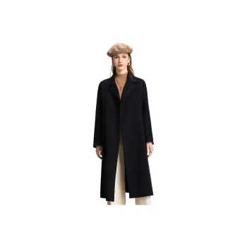 FENHONGMALI Coats Women's Navy Blue