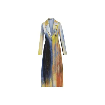 Oscar De La Renta Brush-print Jacquard Silk Coat