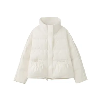 Fstudio Fall And Winter Korean Petite 90 Fill Power White Duck Down Cropped Down Jacket Coat Women's