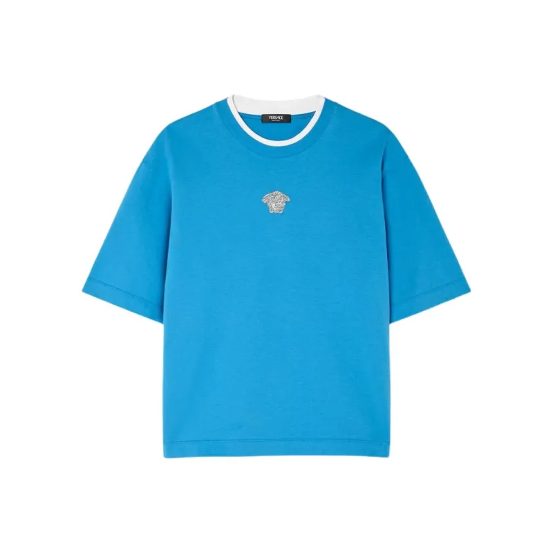 VERSACE Medusa embroidered T shirt-0
